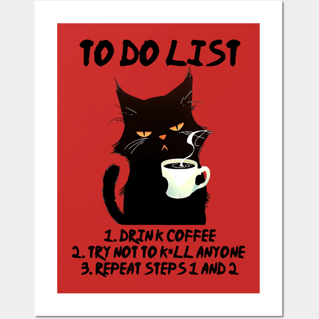 Black Cat To Do List Wall Art by KayBee Gift Shop